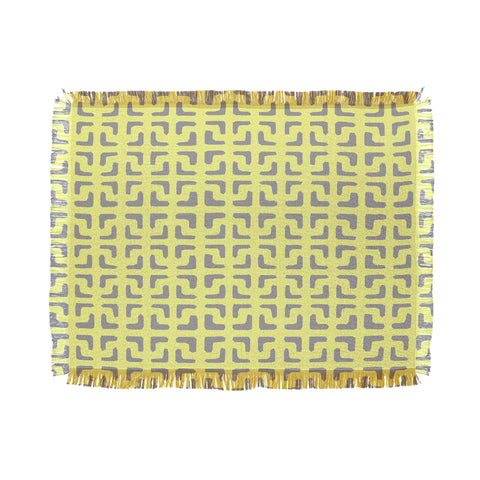 Hadley Hutton Lattice Pieces Yellow Throw Blanket