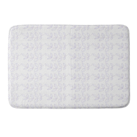 Hadley Hutton Leaf Scallops Blue Memory Foam Bath Mat