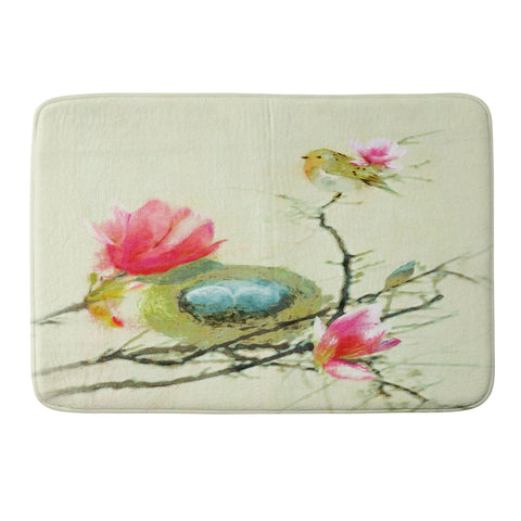 Hadley Hutton Magnolia Bird Memory Foam Bath Mat