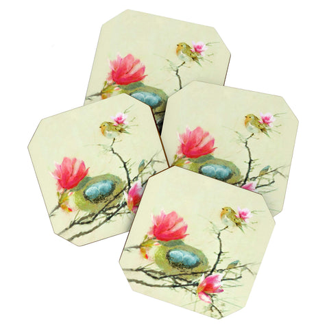 Hadley Hutton Magnolia Bird Coaster Set