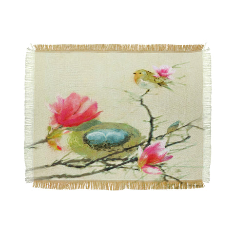 Hadley Hutton Magnolia Bird Throw Blanket