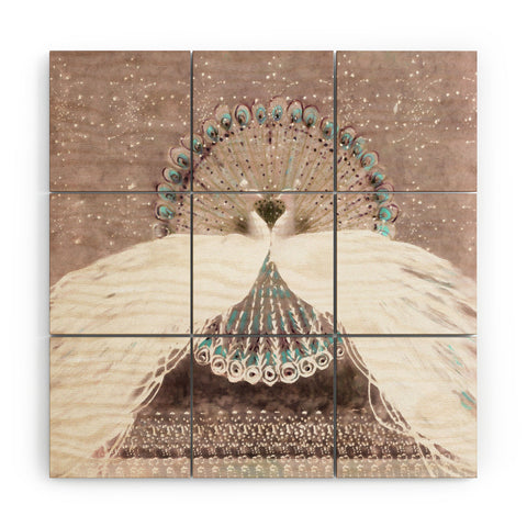 Hadley Hutton Pair Of Peacocks Wood Wall Mural