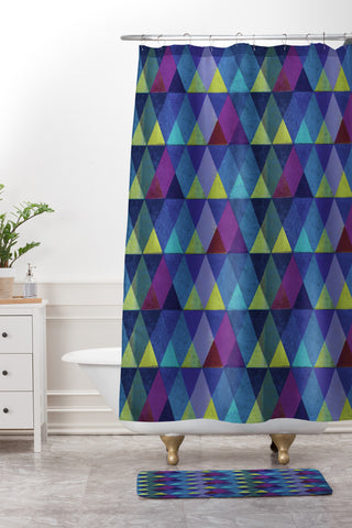 Hadley Hutton Scaled Triangles 3 Shower Curtain And Mat