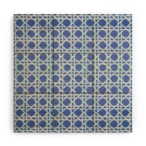 Hadley Hutton Woven Blue Wood Wall Mural