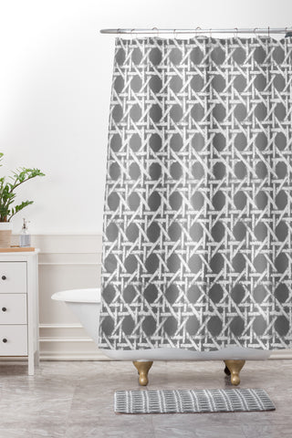 Hadley Hutton Woven Grey Shower Curtain And Mat