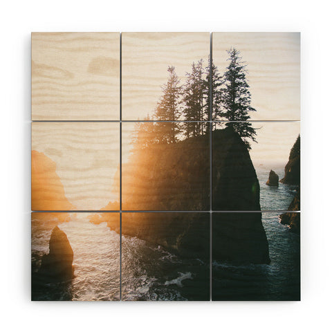 Hannah Kemp Coastal Sunset 1 Wood Wall Mural
