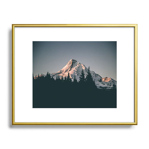 Hannah Kemp First Light on Mount Hood Metal Framed Art Print