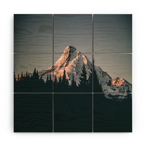 Hannah Kemp First Light on Mount Hood Wood Wall Mural