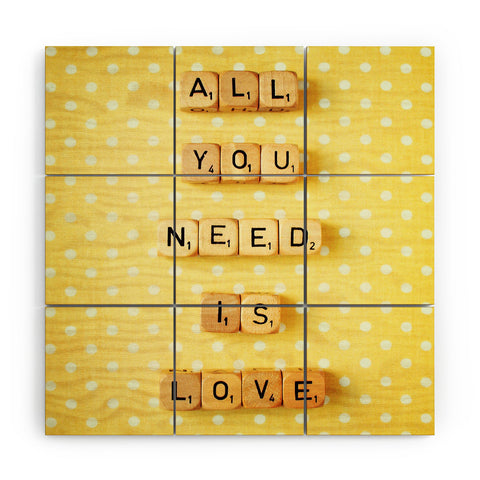 Happee Monkee All You Need Is Love 1 Wood Wall Mural