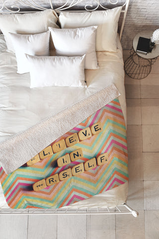 Happee Monkee Believe In Yourself Fleece Throw Blanket