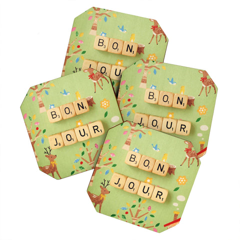 Happee Monkee Bonjour Coaster Set
