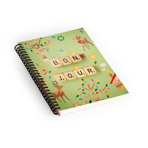 Happee Monkee Bonjour Spiral Notebook