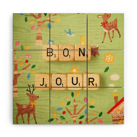 Happee Monkee Bonjour Wood Wall Mural