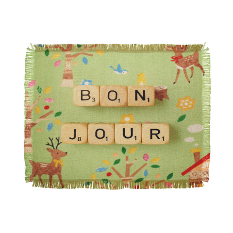 Happee Monkee Bonjour Throw Blanket