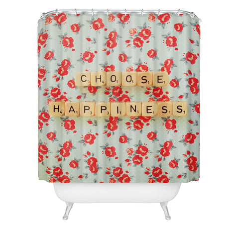 Happee Monkee Choose Happiness Shower Curtain