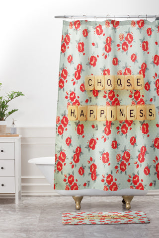 Happee Monkee Choose Happiness Shower Curtain And Mat