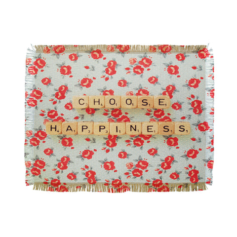 Happee Monkee Choose Happiness Throw Blanket