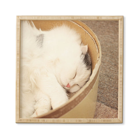 Happee Monkee Cute Sleepy Cat Framed Wall Art