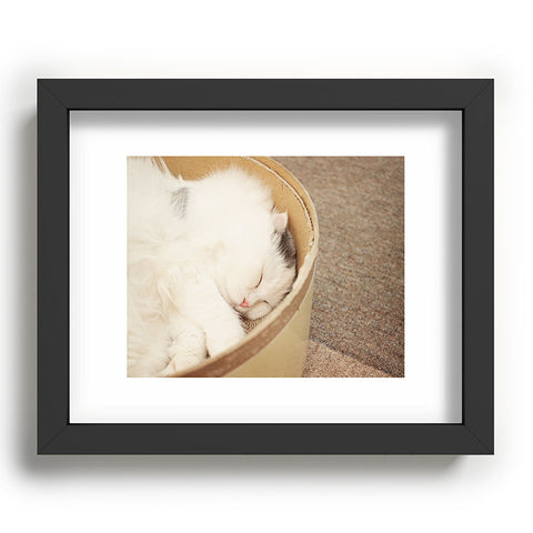 Happee Monkee Cute Sleepy Cat Recessed Framing Rectangle