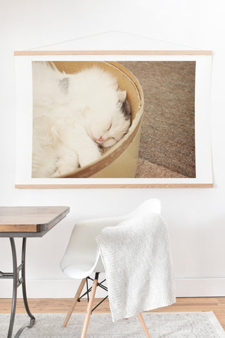 Happee Monkee Cute Sleepy Cat Art Print And Hanger