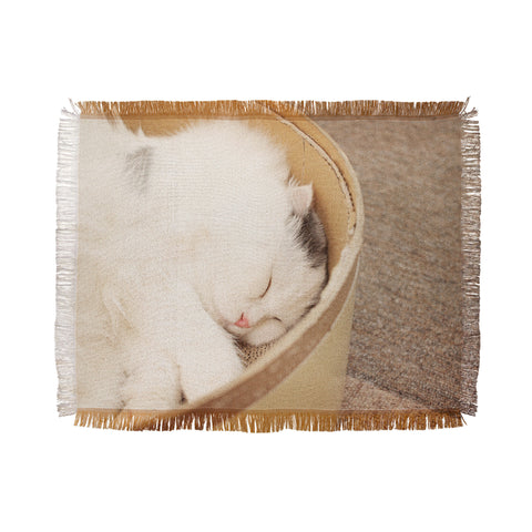 Happee Monkee Cute Sleepy Cat Throw Blanket