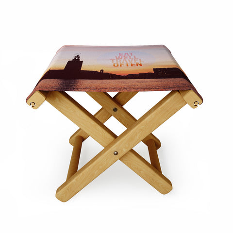 Happee Monkee Eat Well Travel Often Folding Stool