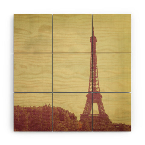 Happee Monkee Eiffel Tower Wood Wall Mural