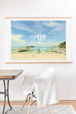 Happee Monkee Escape Beach Series Art Print And Hanger