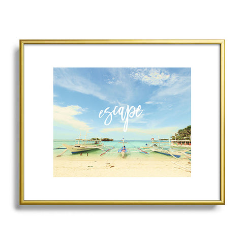 Happee Monkee Escape Beach Series Metal Framed Art Print