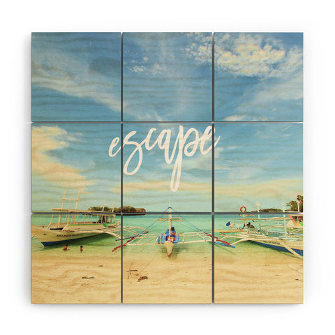 Happee Monkee Escape Beach Series Wood Wall Mural