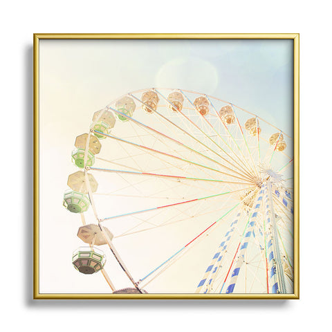 Happee Monkee Ferris Wheel Metal Square Framed Art Print