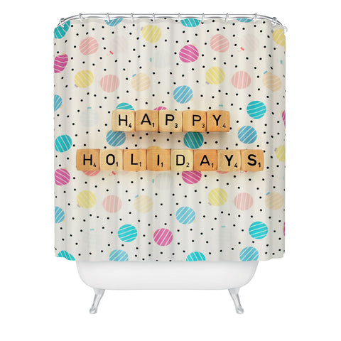 Happee Monkee Happy Holiday Baubles Shower Curtain
