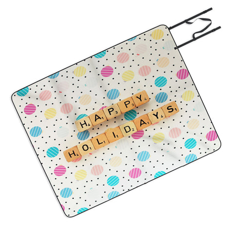 Happee Monkee Happy Holiday Baubles Picnic Blanket