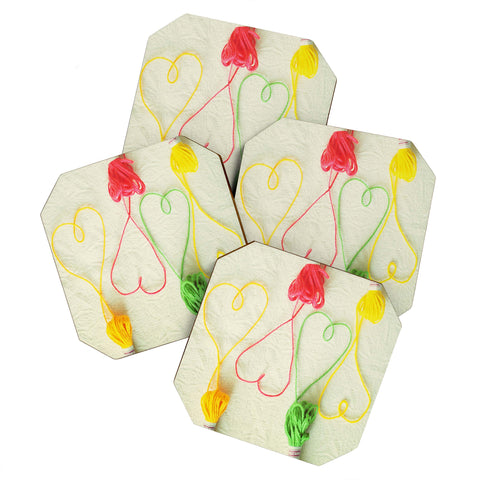 Happee Monkee Heart Strings Coaster Set