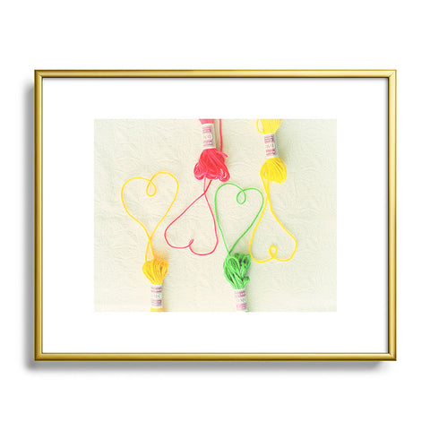 Happee Monkee Heart Strings Metal Framed Art Print