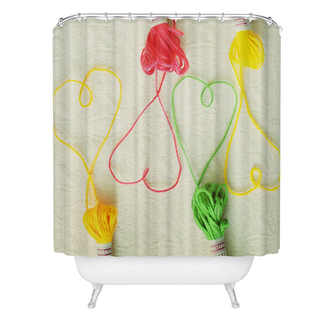 Happee Monkee Heart Strings Shower Curtain