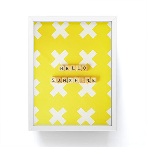 Happee Monkee Hello Sunshine Scrabble Framed Mini Art Print