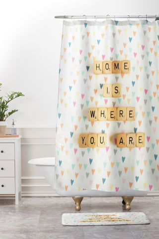 Happee Monkee Home Where You Are Shower Curtain And Mat