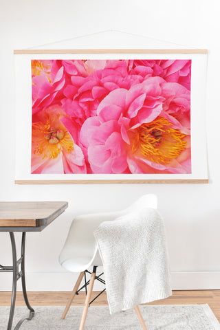 Happee Monkee Hot Pink Peony Art Print And Hanger
