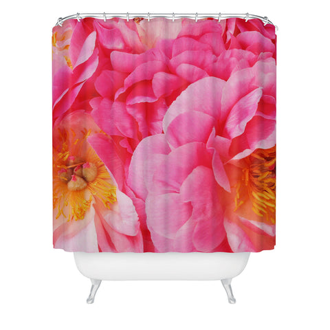 Happee Monkee Hot Pink Peony Shower Curtain