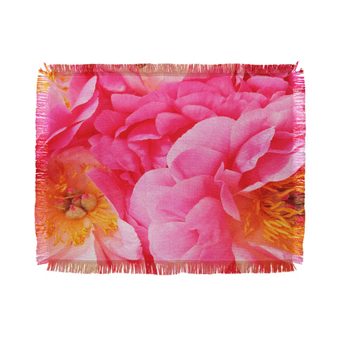 Happee Monkee Hot Pink Peony Throw Blanket