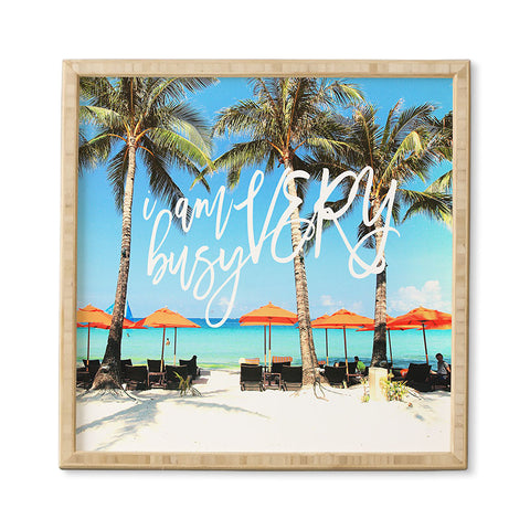 Happee Monkee I Am Very Busy Beach Series Framed Wall Art