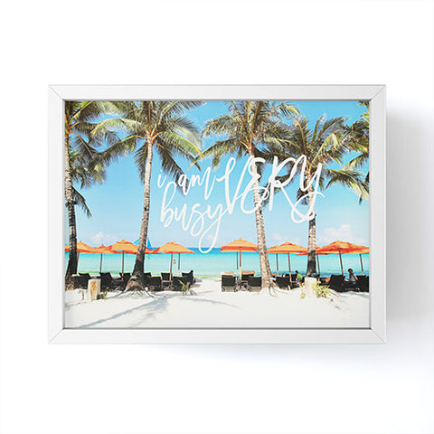 Happee Monkee I Am Very Busy Beach Series Framed Mini Art Print