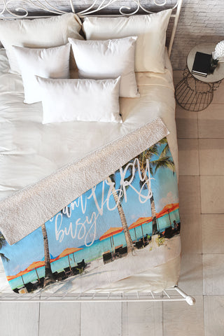 Happee Monkee I Am Very Busy Beach Series Fleece Throw Blanket
