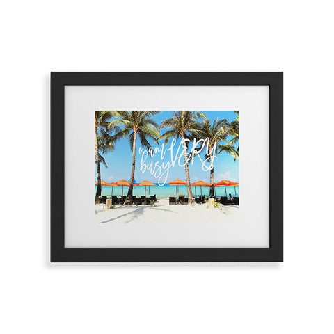 Happee Monkee I Am Very Busy Beach Series Framed Art Print