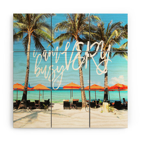 Happee Monkee I Am Very Busy Beach Series Wood Wall Mural