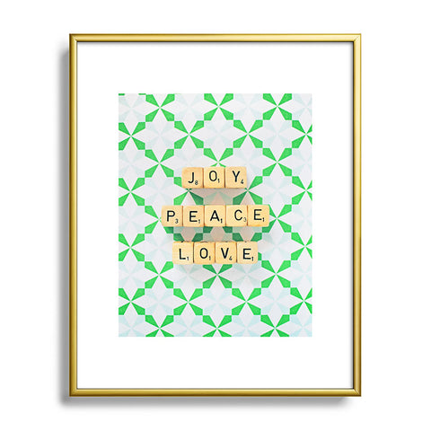 Happee Monkee Joy Peace Love Metal Framed Art Print