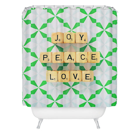 Happee Monkee Joy Peace Love Shower Curtain