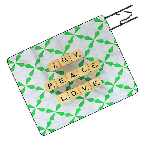 Happee Monkee Joy Peace Love Picnic Blanket