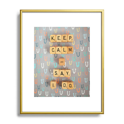 Happee Monkee Keep Calm And Say I Do Metal Framed Art Print